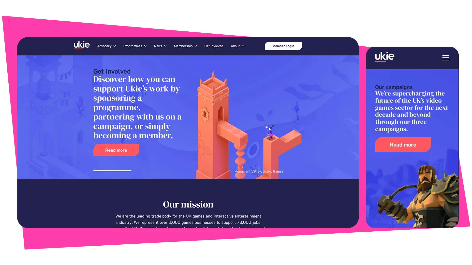 Ukie desktop and mobile site