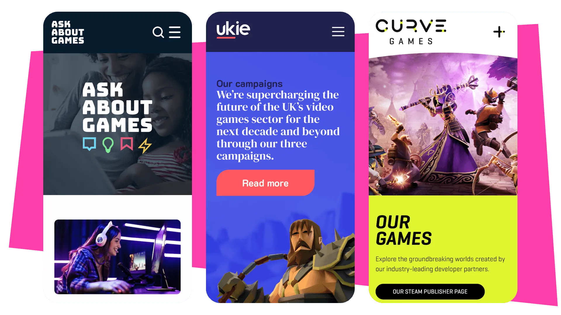 Portfolio and Corporate Websites like Ukie and Curve